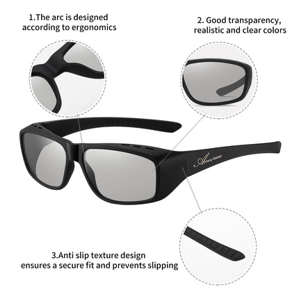 AoHeng Cinema passiivsed 3D-prillid RealD-filmide jaoks, suur raam, selgem, heledam (2 tk)