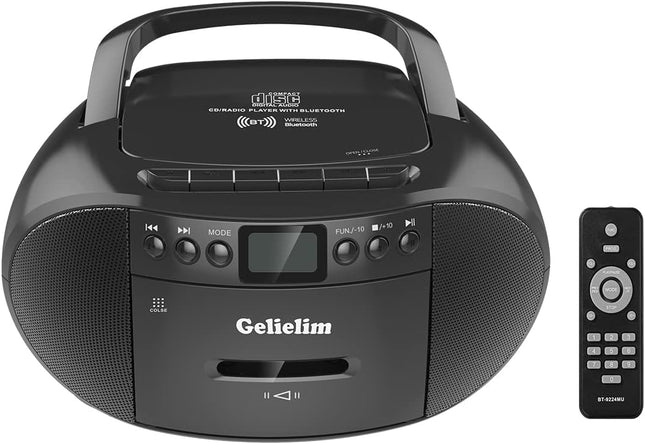 G Keni kaasaskantav CD- ja kassettmängija Boombox Combo, kassettmakk kaugjuhtimispuldiga, AM-FM-raadio, USB-taasesitus kõrvaklapipesaga, aku- või vooluvõrgust toide koduseks kasutamiseks
