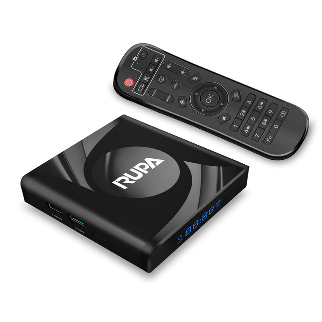 RUPA Android TV Box 13.0, 2025 uusim Android Box RAM 2G ROM 16G WiFi6 Enternet 10/100M Bluetooth 5.0 USB3.0 toetab 3D HD 8K Cast Screen TV Box