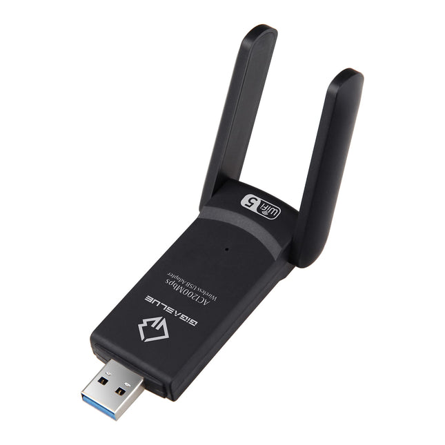 GigaBlue Ultra 1200Mbps W-LAN 2.4 ja 5 GHz USB 3.0 WiFi kahesageduslik adapter 5GHz + 2.4GHz 2x5 dBi kiire ​​802.11ac traadita võrguadapter WiFi vastuvõtja Windowsile/Mac OS-ile/Linuxile