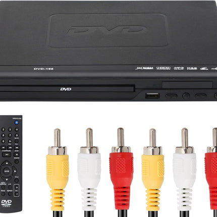 NCONCO DVD-mängija, DVD-mängija, VCD-mängija telerile AV-kaabliga, CD-mängija, USB multifunktsionaalne mängija kaugjuhtimispuldiga koduse stereosüsteemi jaoks