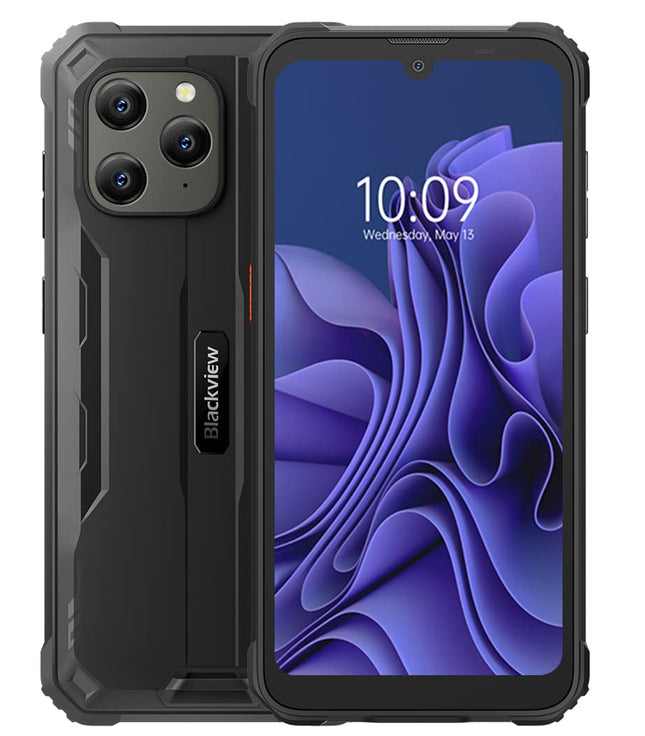 Blackview lepinguta õues kasutatav nutitelefon BV5300, ArcSoft® 13MP+5MP, 4GB+32GB (1TB laiendus), 3 kaardipesa, Android 12 DUAL SIM IP68 veekindel nutitelefon, 6.1'' HD+, 6580mAh aku, GPS must
