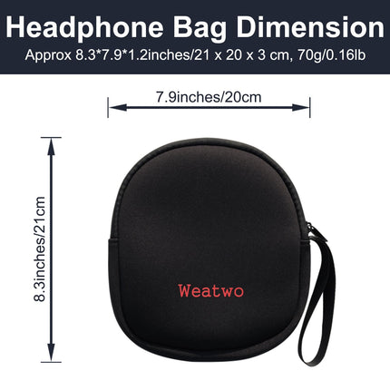 Weatwo kõrvaklapikott, universaalne kõrvaklappide kaitseümbris, reisikott, hoiukott, ühildub Sony JBL Marshall Soundcore ja teiste kaubamärkide kõrvaklappidega, 21cm x 20cm x 3cm, must