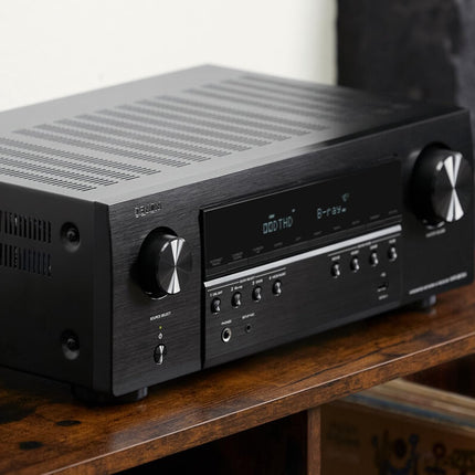 Denon AVC-S670H 5.2-kanaliga AV-ressiiver, Dolby Surround heli, 6 HDMI sisendit ja 1 väljund, 8K HDMI, Bluetooth, Wi-Fi, AirPlay 2, HEOS Multiroom, Alexa ühilduv, must
