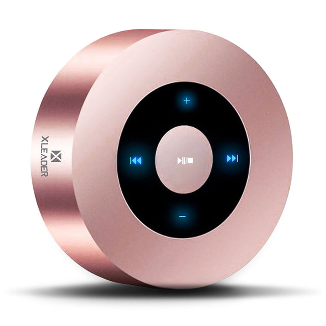 Xleader Mini Bluetooth Kõlar Väike (Reisikotiga, Puutetundliku Disainiga), Toetab Aux Sisendit, Micro SD, Mikrofon, Kristallselge Heli ja Rikkalik Bass, 15H Mänguaeg, Kontorisse, Kingituseks, Roosa Roosa