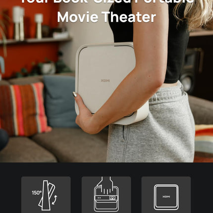 XGIMI Elfin Flip, 1080P kaasaskantav projektor, DLP projektor, litsentseeritud Netflix, integreeritud reguleeritav alus, 400 ISO luumenit, ekraani reguleerimine, 2 x 3W integreeritud kõlarit