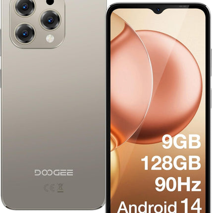 DOOGEE N55 nutitelefon ilma lepinguta Android 14-128GB+9GB /1TB mobiiltelefon ilma lepinguta, kaheksatuumaline 6.56" HD+ IPS 90Hz nutitelefon soodne, 5150mAh 13MP+8MP, kahe SIM-kaardiga 4G SIM-kaardita mobiiltelefonid, Face ID/GPS/OTG