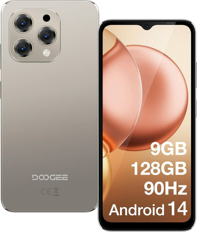 DOOGEE N55 nutitelefon ilma lepinguta Android 14-128GB+9GB /1TB mobiiltelefon ilma lepinguta, kaheksatuumaline 6.56" HD+ IPS 90Hz nutitelefon soodne, 5150mAh 13MP+8MP, kahe SIM-kaardiga 4G SIM-kaardita mobiiltelefonid, Face ID/GPS/OTG