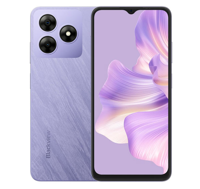 Blackview Wave 8C 4G nutitelefon ilma lepinguta, 6,56'' HD+, kaheksatuumaline 6GB+64GB (2TB väline SD), 13MP+8MP kaamera, 3 kaardipesa, Android 14 kahe SIM-kaardiga mobiiltelefon, Smart-K Box kõlar, GPS, lilla