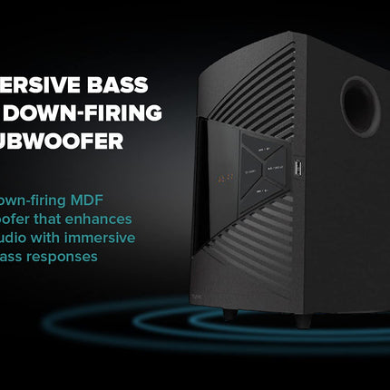 Creative SBS E2500 võimas 2.1 Bluetooth kõlarisüsteem subwooferiga arvuti ja teleri jaoks, must