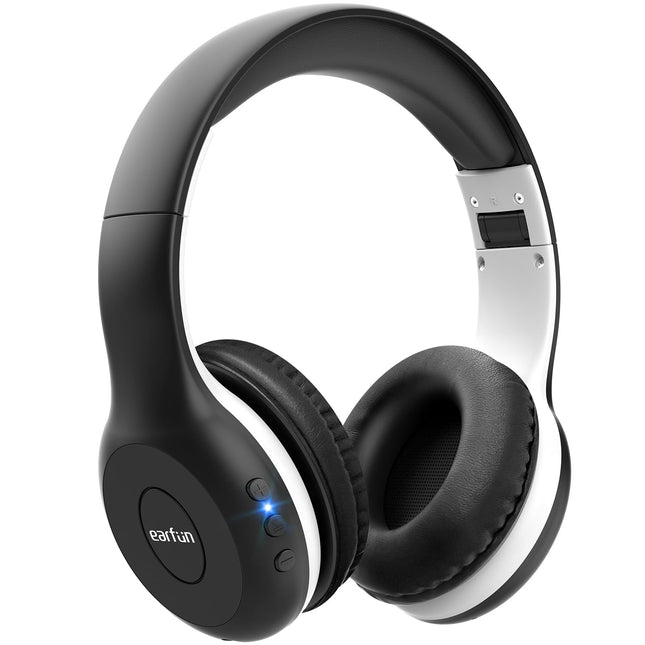 EarFun Bluetooth kõrvaklapid lastele, 85/94dB helitugevuse reguleerimine, HiFi heli, HD mikrofon, 40 tundi aku tööiga, kokkupandavad, reguleeritavad, juhtmevabad Bluetooth kõrvaklapid lastele kooli/reisimiseks/arvuti jaoks, mustad