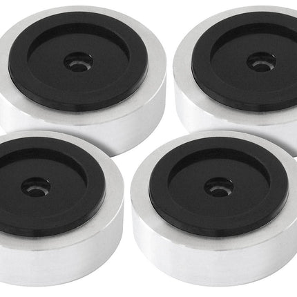 Dynavox alumiiniumjalad HiFi-seadmetele, 4 tk komplekt, poleeritud jalad suure stabiilsusega ja kummist amortisaatoritega, hõbedased