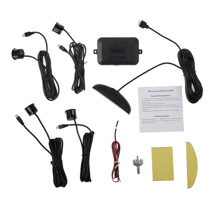 AUTOOUTLET parkimisandurid PDC tagurdusalarm 4 anduriga universaalne auto tagurdamise parkimisabi tagurpidikäigu helisignaal LCD-ekraan DC 12 V (must)