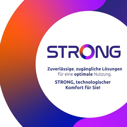 STRONG - Android TV 4K UHD voogedastusboks - SRT 423 - sisseehitatud Chromecast - DVB-T2 ja kaabelvastuvõtja - hääljuhtimine - Dolby Vision Atmos - Google Play, Netflix, Prime Video, Disney+ - must