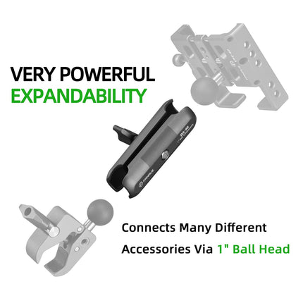 FANAUE topeltpesaga kinnitus, mis ühildub RAM Mounts Type B 1" kuulkinnituse ja mootorratta telefonikinnitusega, sobib kõikidele tööstusstandardile vastavatele 1"/25,4 mm/Type B kuuladapteritele, alumiiniumist pikkusega 3,7".