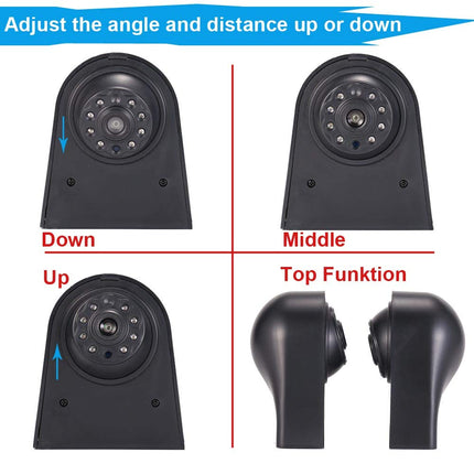 HD Car Transporter Reversing System Brake Light Rear View Camera Van Parking Camera Parking Aids With Angle Adjustable Compatible with Mercedes Benz Sprinter W906 W907 W910 316 CDI/VW Crafter Caravelle