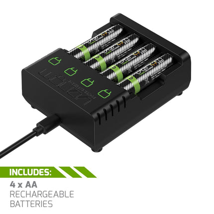 Venom laadimisjaam laetava akuga ja 4 x AA 2100 mAh akuga