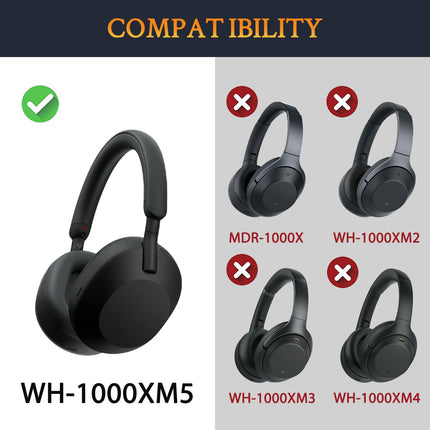 SOULWIT Cooling Gel Replacement Ear Pads for Sony WH-1000XM5 (WH1000XM5) Noise Cancelling Headphones, Ear Cushions with High-Density Noise Isolating Foam, Extra Thickness