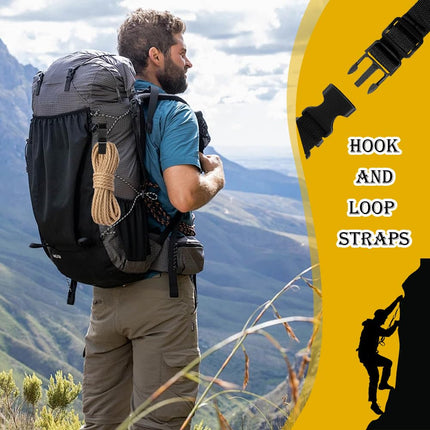 6 Pack Hook and Loop Storage Straps, Elastic Extension Cord Organizer with Triangular Buckle, Black, Heavy Duty Cable Wrap for Cables, Wires, Rope Hoses, Organization