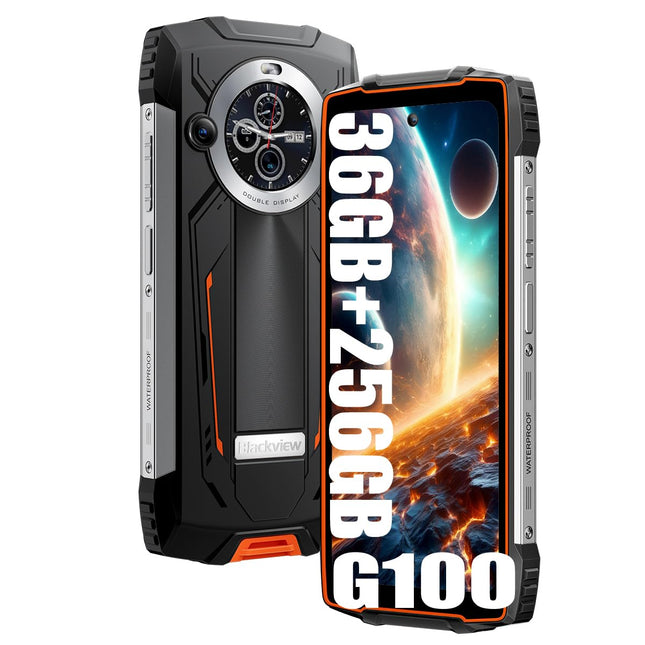 Blackview BV8200 Outdoor Mobile Phone, 36GB+256GB/2TB (2025), Smartphone Without Contract, 6.5" FHD+, 8800mAh, IP69K Waterproof, Construction Site Phone, 50MP+32MP/Dual 4G/OTG/GPS/NFC Orange