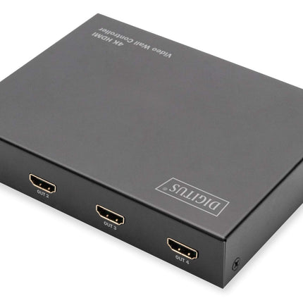 DIGITUS DS-43309 videoseina kontroller 2x2 ja HDMI jaotur – UHD 4K/60 Hz HDTV: 3840 x 2160p – väljund: 4X Full HD 60 Hz 1920 x 1080p – kuvarežiimid: 2x2, 1x2, 2x1, 1x3, 3x1, 1x4, 4x1