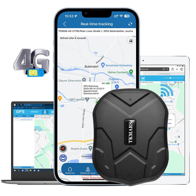 TKMARS TK905 auto 4G GPS-jälgija, 5000mAh aku, töötab SMS-i/rakenduse/veebiplatvormi kaudu ilma tellimuseta, erinevad alarmirežiimid, magnetiline jälgimisseade sobib sõidukitele/veokitele/autopargile