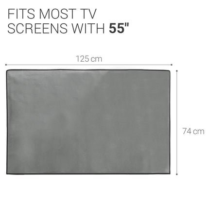 kwmobile 55" TV Cover - Indoor TV Screen Protector Cover - TV Screen Dust Cover - Light Grey