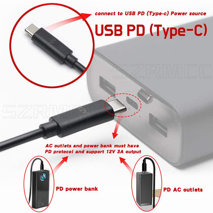 SZRMCC 12V PD täisnurgaga C-tüüpi USB-C täisnurgaga lukustatava DC 2.1 2.5 päästiku toitekaabel Atomos Battery Eliminatorile Shinobi 7 Shogun Connecti videoseadmetele Pix-E7 E5 monitor (50cm)