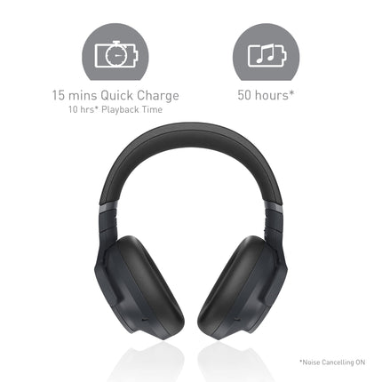 Technics EAH-A800E-K Bluetooth headphones, over-ear with noise cancelling and microphone, ergonomic design, easy connection, black