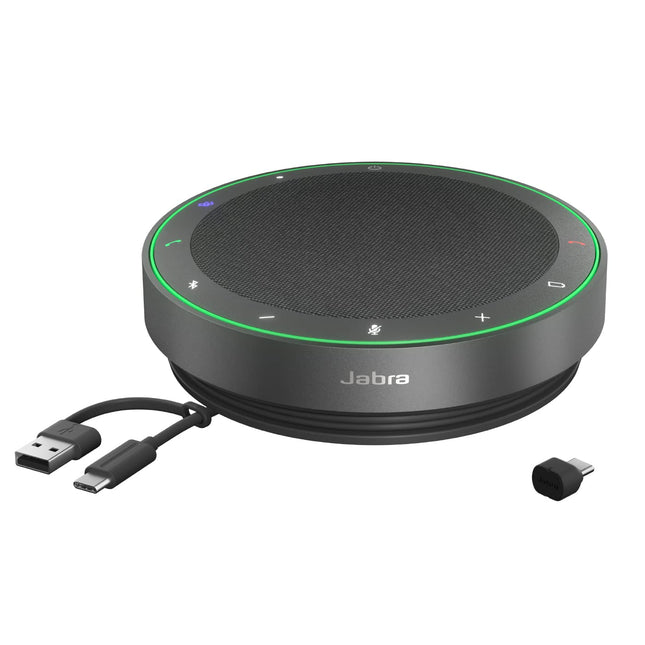 Jabra Speak2 75 juhtmevaba kõlartelefon USB-C Bluetooth-adapteriga, 4 mürasummutava mikrofoniga, 65 mm lairibakõlariga, MS Teams sertifikaadiga, tumehall