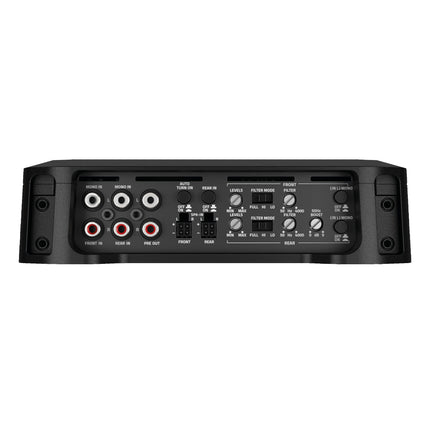 Hertz Dieci Power DP 4.300 – 4-kanaliline AB-klassi võimendi, mille RMS-võimsus on 4 × 105 W 2 Ω juures, Hi-Res Audio sertifikaat, reguleeritavad kõrg- ja madalpääsfiltrid (50–4000 Hz)