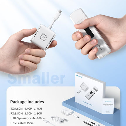 Wireless HDMI Transmitter and Receiver USB C, Lemorele 50M USB-C Transmitter HDMI Wireless Transmission, 5G/2.4G USB-C HDMI Wireless for Streaming from MacBook, iPhone 15, Laptop, Camera to Monitor/Projector/TV