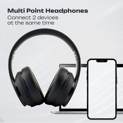 PowerLocus P6 Bluetooth kõrvaklapid, juhtmevabad kõrvaklapid superbassiga, 40-tunnine mänguaeg, mikrofon, häälassistent, passiivne mürasummutus iPhone'ile, Samsungile, iPadile, arvutile, sülearvutile, telerile - mustad