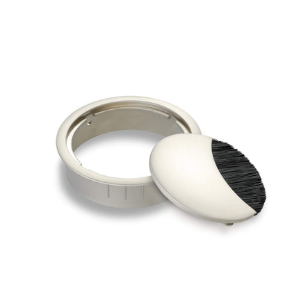 Eisnhauer® kaablikarp, roostevabast terasest viimistlusega, 80 mm puurimisdiameeter harjastihendiga, eemaldatav kaas, mida saab neljas asendis lukustada, kõrgus u 21 mm, sobib mitme kaabli kaablisisestuseks