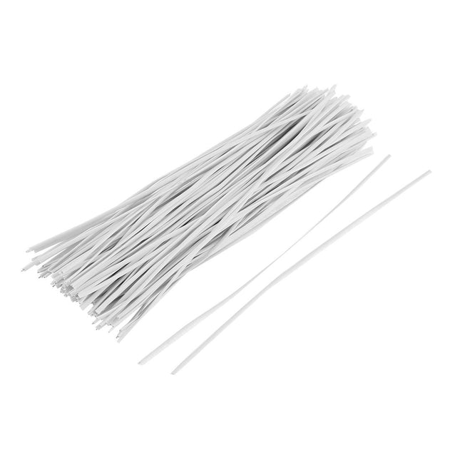 sourcing map Nose clip metal clip coated wire cable ties cable ties 130 pieces 150mm x 2mm flexible wire white