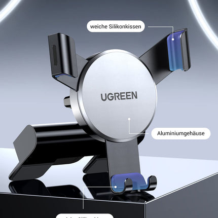 UGREEN Car Mount CD Slot Car Phone Holder Gravity Car Phone Holder One-Handed Operation Compatible with iPhone 16 15 Pro Max 14 13 12 11, Galaxy S23 S22 S21, Mate 60 Pro etc