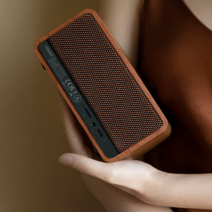Edifier MP230 - Portable Bluetooth speaker with retro design, wireless. Playback via Bluetooth, AUX, and Micro SD card | Brown wood