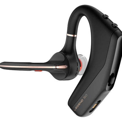 Poly Voyager Legend 50-M UC Bluetooth peakomplekt – NoiseBlockAI, WindSmart, nutikas andur, 10-tunnine aku tööiga, mürasummutus, laadimisümbris, must