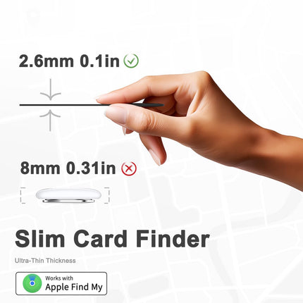 LONGTOO nutika rahakoti jälgija (2 tk), Bluetoothi ​​kadumisvastane õhuke rahakotiotsija, laetav pikamaaotsija, esemete leidja, sobib iPhone'ile (iOS), Apple Find My