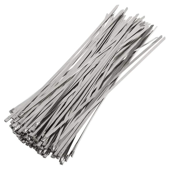 Mosie roostevabast terasest kaablisidemed, 50 tk pakis, 4,6 x 300 mm, SS304 roostevabast terasest kaablisidemed, metallist kaablisidemed, väljalasketoru mähis, kaetud lukustusega, kaablisidemed, 316 merekvaliteediga metallist kaablisideme mähis
