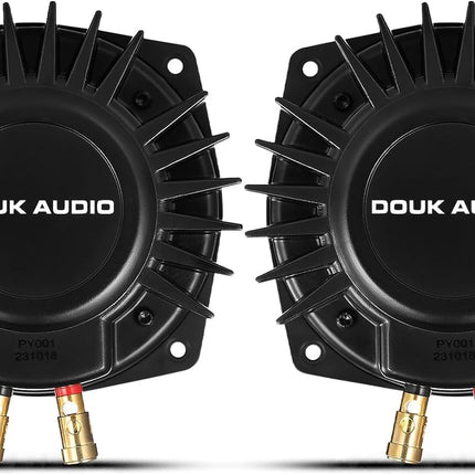 Douk Audio BS-1 paar kõrgjõudlusega taktiilseid bassi raputajaid, heli ergutajaid, haptilisi muundureid, madalsageduslikke helimuundureid 50-vatise võimsusega kodukino ja mängude jaoks