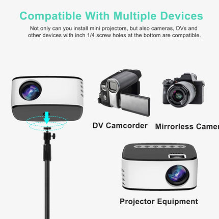WinHub Projector Stand Projector Tripod Height Adjustable from 72 to 150cm Stand Portable Lightweight Projector Stand for Projector, Camera