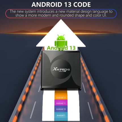 Android 13.0 teleriboks, 4 GB muutmälu, 64 GB ROM, RK3528 neljatuumaline 64-bitine Cortex-A53 kiip, 8K UHD video, 2.4G/5G kahekordne WiFi, Bluetooth 5.0, nutiteleriboks miniklaviatuuriga