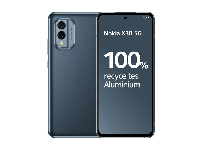 Nokia X30 5G 6,43-tolline nutitelefon AMOLED PureDisplay'ga, FHD+, 6/128 GB, Gorilla Glass Victus klaasiga, 3-aastase garantiiga, 50 MP PureView OIS-kaameraga, ülikiire 33W laadimisega - sinine 6 GB/128 GB