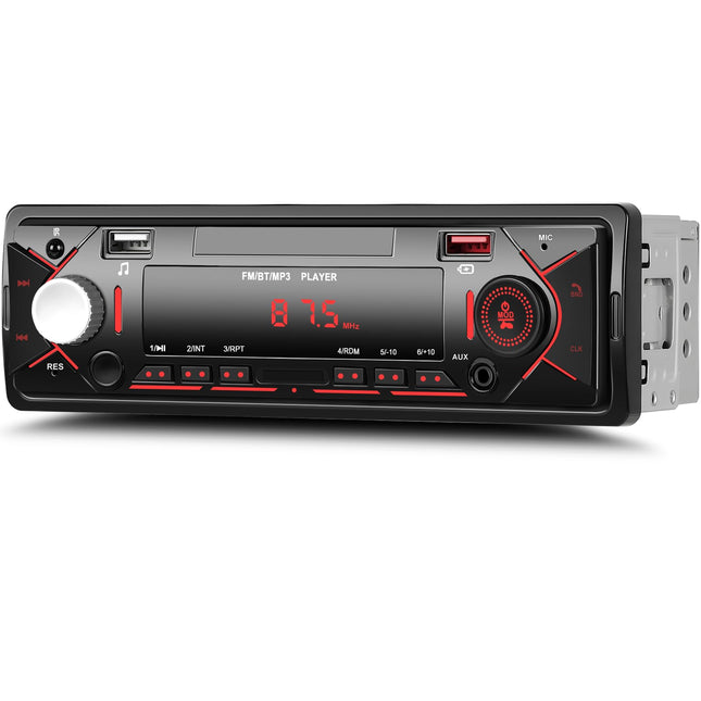 Ühe DIN-iga autoraadio, Bluetooth-vabakäevarustusega FM-raadio, 1 DIN-i LCD-ekraaniga digitaalne auto MP3-mängija, lisaaudio / 2 USB-sisendit, kiirlaadimine ja puldiga