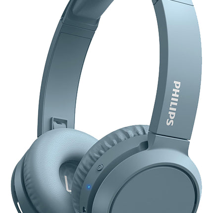 PHILIPS Audio TAH4205BL/00 kõrvaklapid bassivõimendi nupuga (Bluetooth, 29 tundi mänguaega, kiirlaadimine, mürasummutus, kokkupandav), sinine,