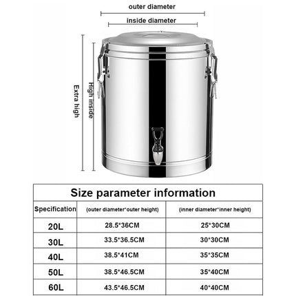 Insulated stainless steel beverage dispenser, keeps drinks hot or cold, commercial thermal bucket for coffee, tea, water, ideal for catering or events