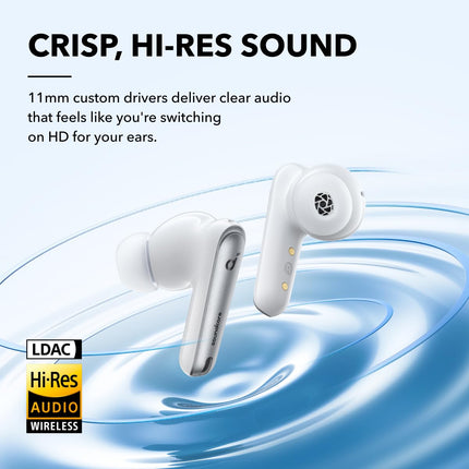Soundcore by Anker Liberty 4 NC Bluetooth mürasummutavad kõrvaklapid, adaptiivne mürasummutus kõrvadele ja ruumiline heli (valge) (uuendatud)