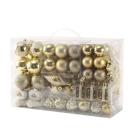 Sattiyrch 76 ct Christmas Ball Ornaments Set for Christmas Tree, Shatterproof Christmas Tree Decorations with Reusable Gift Boxes (Gold)