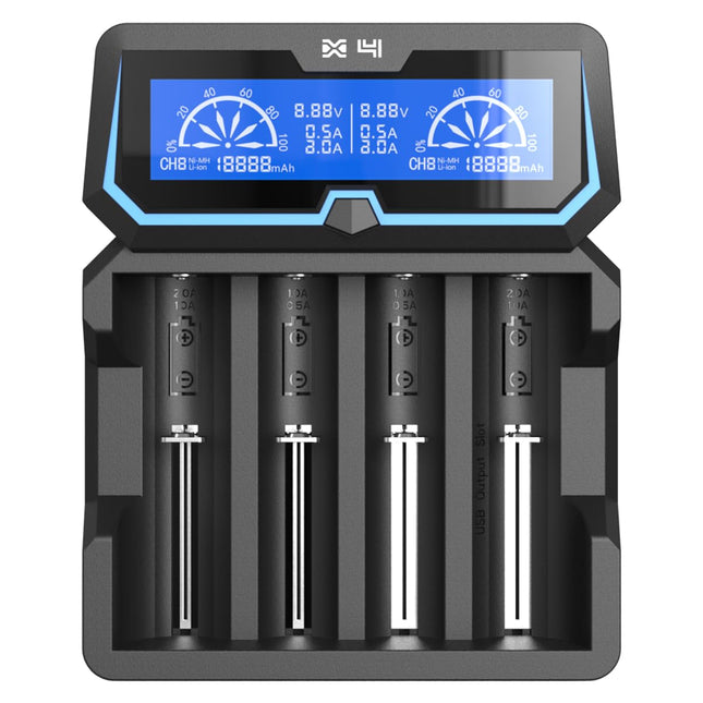 18650 akulaadija XTAR X4 2A kiire vahelduvvoolu akulaadija 2 sisendporti LCD-ekraan koos akupanga funktsiooniga 3.6V/3.7V 14500 16340 18650 20700 21700 26650 1.2V AAAA AA A SC C
